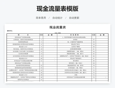 现金流量表模版