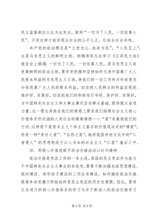 社会主义核心价值观与民主党派发展关系.docx