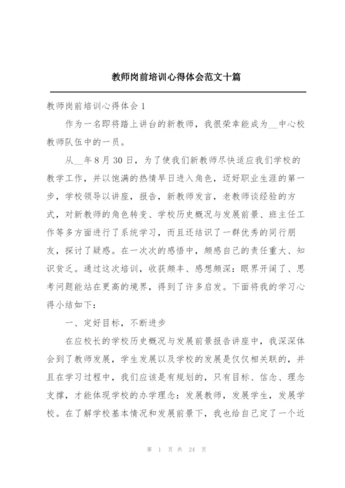 教师岗前培训心得体会范文十篇.docx