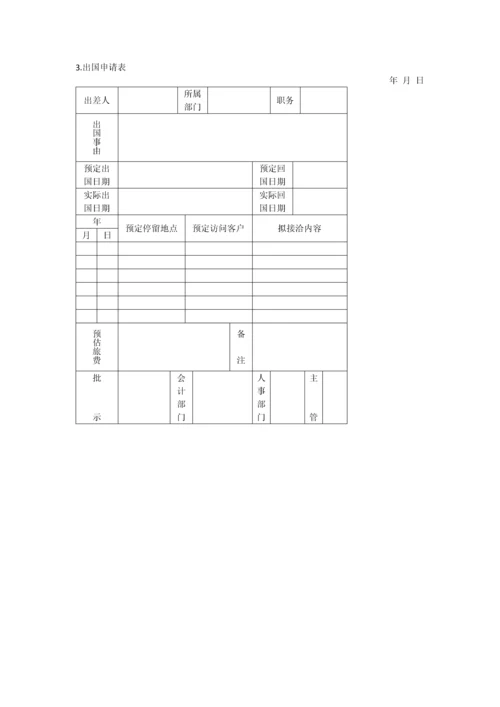 办公室管理制度出差管理表格.docx