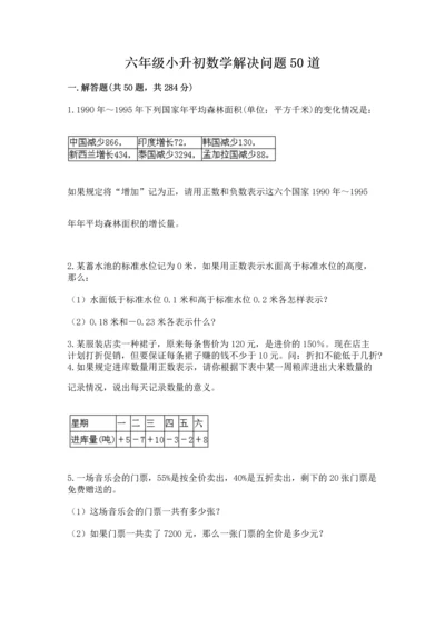 六年级小升初数学解决问题50道精品（典优）.docx