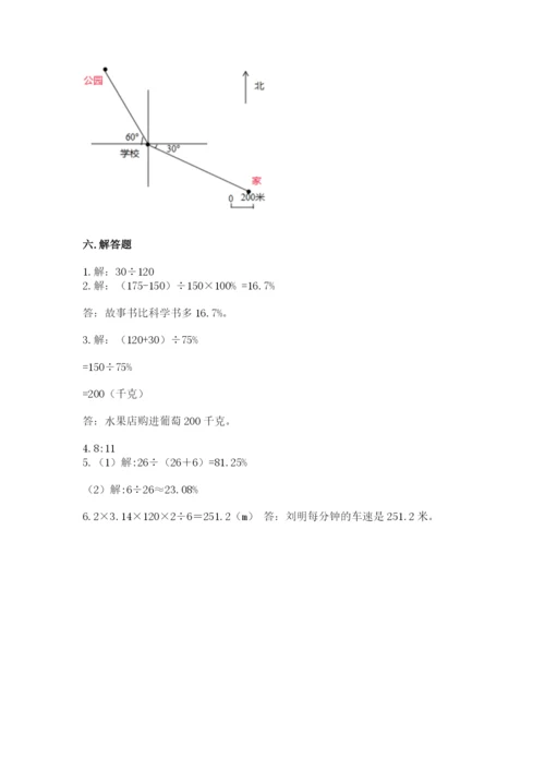 六年级上册数学期末测试卷附参考答案【研优卷】.docx
