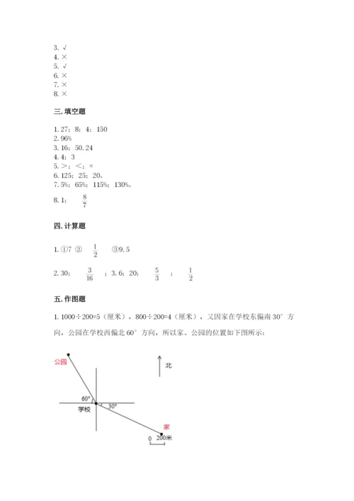 人教版六年级上册数学期末测试卷精品【名校卷】.docx
