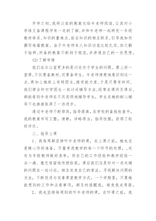 老带新指导教师工作总结.docx