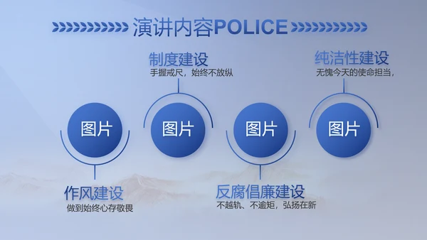 蓝色大气民警职工大会PPT