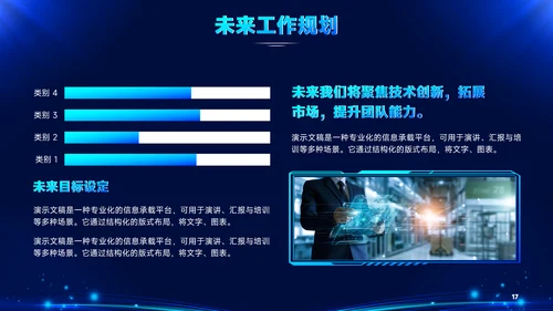 蓝色科技风项目汇报PPT模板
