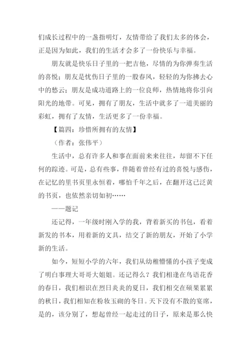 珍惜所拥有的友情作文.docx