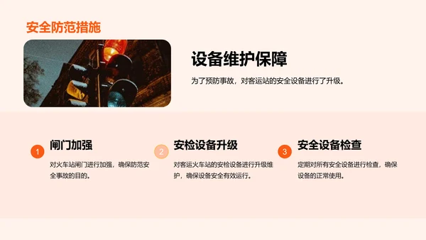 橙色商务现代客流运输安全工作总结PPT模板