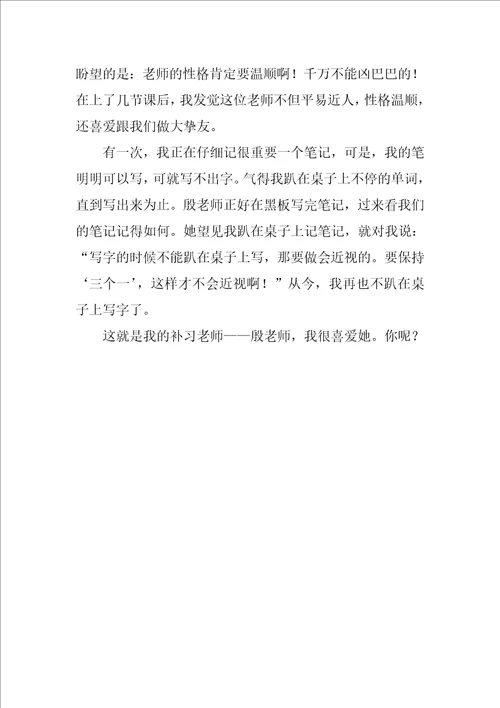 我的补习老师作文