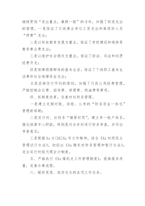 财政所长个人工作总结.docx