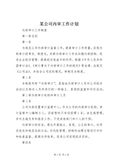 某公司内审工作计划.docx