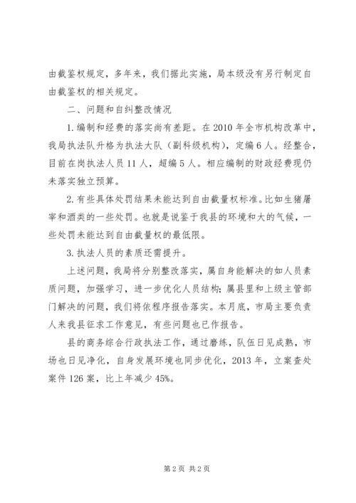 商务局行政执法自查报告.docx