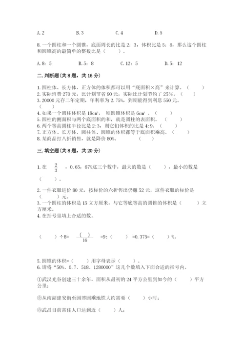 北京版六年级下册数学期中测试卷附完整答案【历年真题】.docx