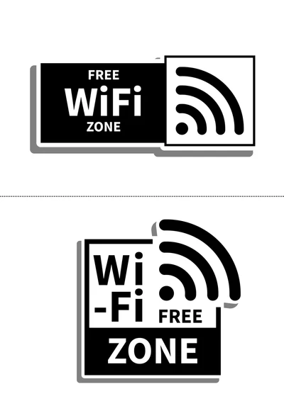 黑色WIFI提醒牌(A4打印)