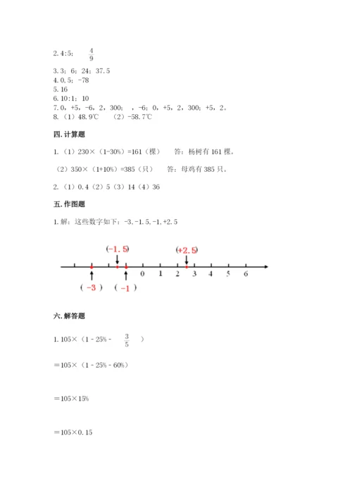 洮南市六年级下册数学期末测试卷（研优卷）.docx