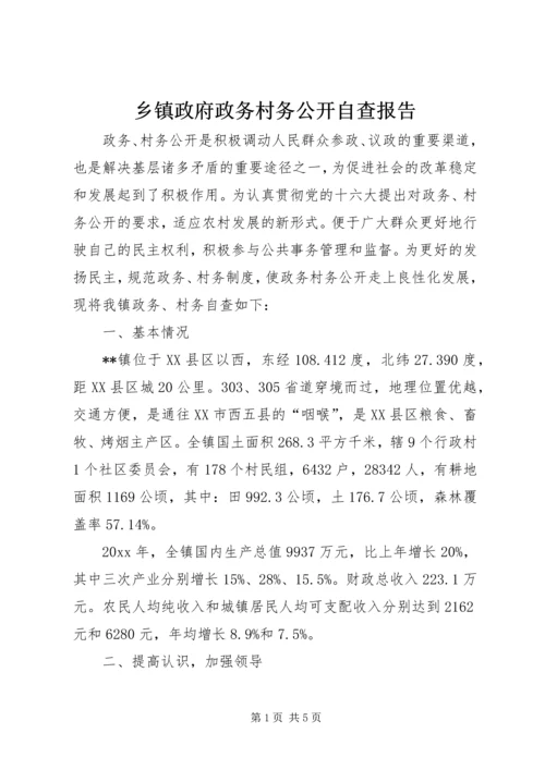 乡镇政府政务村务公开自查报告.docx