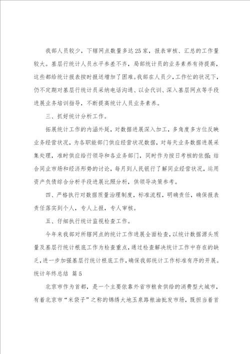 关于统计年终总结汇总5篇