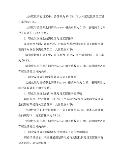 职业发展规划对员工留任率的影响