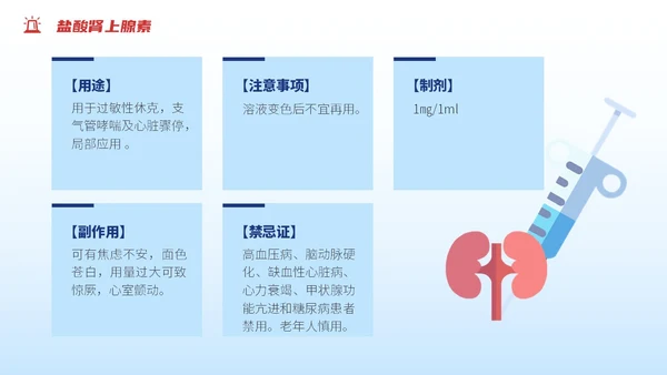 渐变蓝色插画风抢救车急救药品知识培训PPT急救知识
