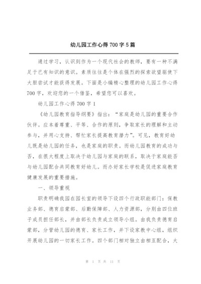 幼儿园工作心得700字5篇.docx