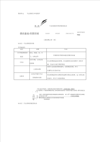 三维设计2016届高三生物一轮复习word版资料：必修3第四单元生态系统与环境保护