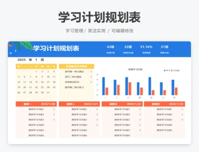 学习计划规划表