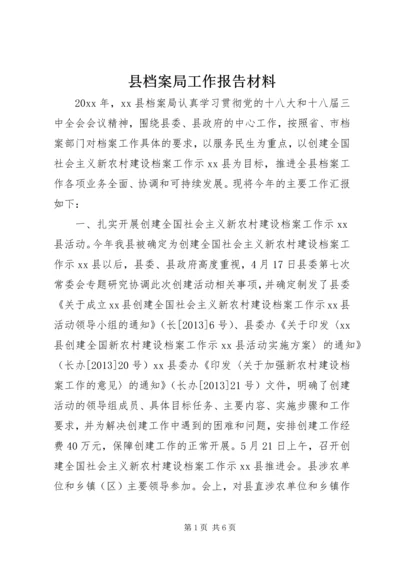 县档案局工作报告材料.docx