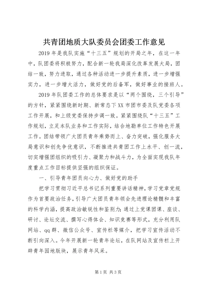 共青团地质大队委员会团委工作意见.docx