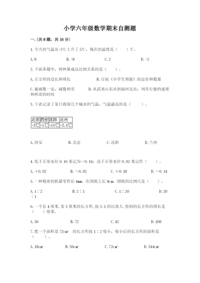 小学六年级数学期末自测题含完整答案（易错题）.docx