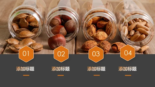 休闲美食美味坚果干果宣传画册PPT模板