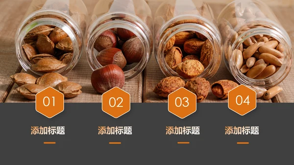 休闲美食美味坚果干果宣传画册PPT模板