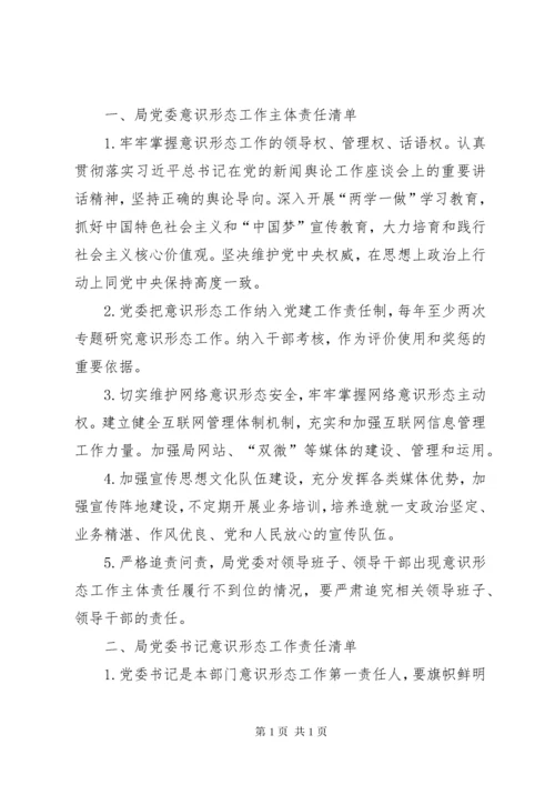 领导班子意识形态工作责任清单（多篇）.docx