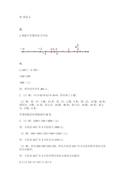 山西省【小升初】2023年小升初数学试卷附参考答案（夺分金卷）.docx