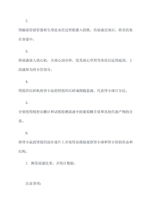 正常泌尿调节实验报告