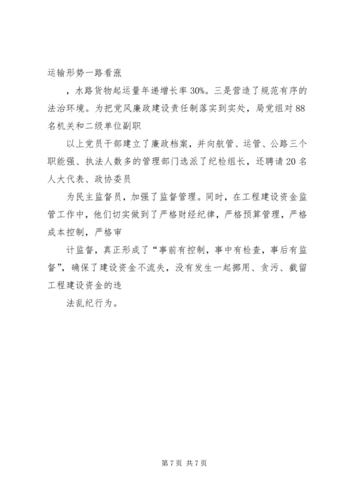 交通局廉政文化进机关活动总结.docx