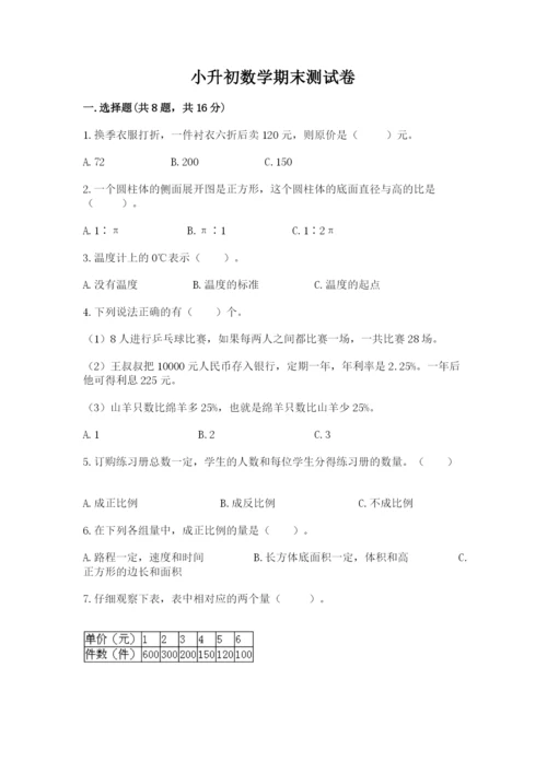 小升初数学期末测试卷（综合题）.docx