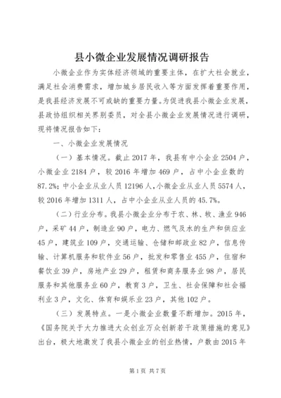 县小微企业发展情况调研报告.docx