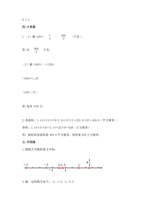 人教版六年级下册数学期末测试卷带答案（实用）.docx