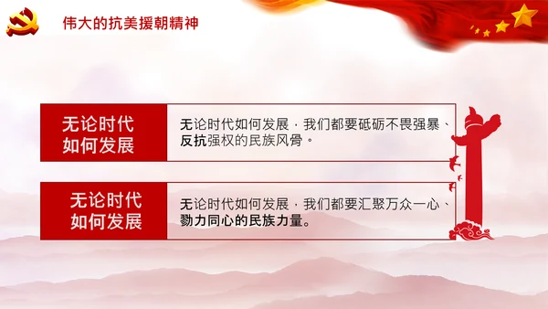 学习中国共产党党史抗美援朝精神PPT模板