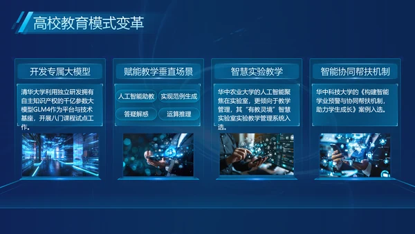 蓝色科技风Deepseek教育场景应用介绍PPT