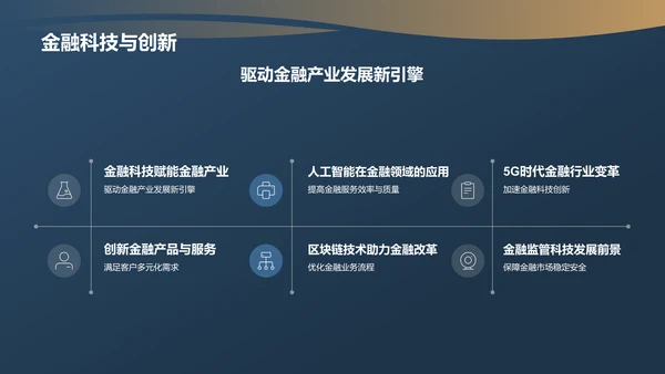 蓝色金融行业年度总结汇报PPT模板