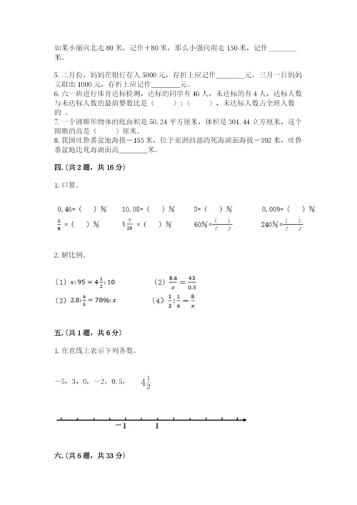北师大版数学小升初模拟试卷及完整答案【网校专用】.docx