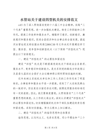 水管站关于建设四型机关的安排范文.docx