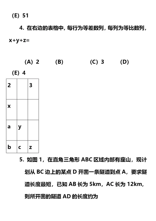 MBA联考综合真题及参考答案模板