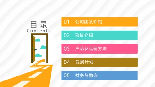 马上行动创业融资路演计划书通用PPT模板