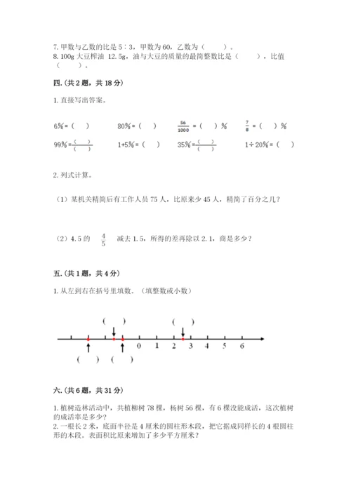 小学六年级数学摸底考试题【名师推荐】.docx