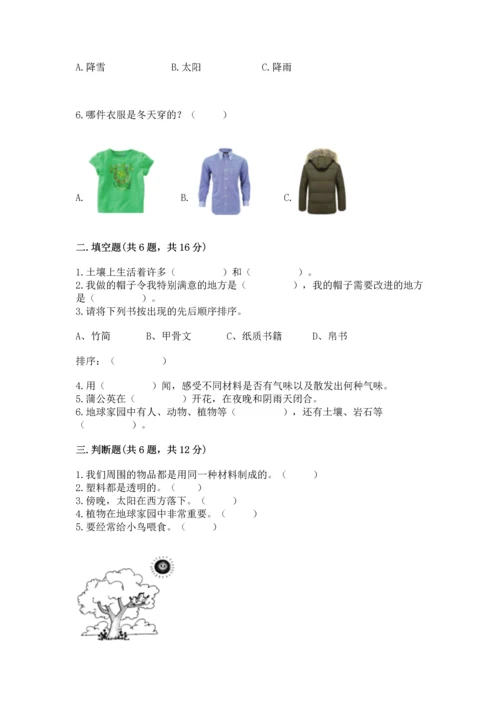 教科版二年级上册科学期末测试卷精品【巩固】.docx