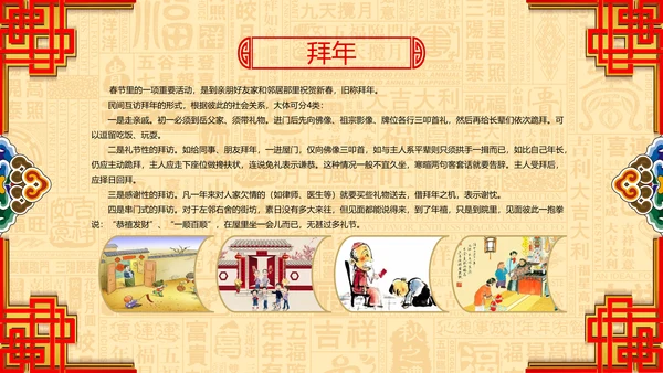 新年春节习俗民俗传统文化PPT模板