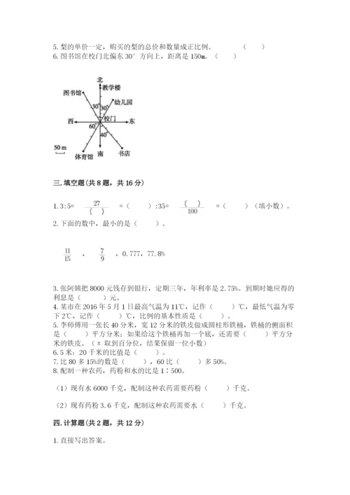 大安市六年级下册数学期末测试卷（考点梳理）.docx