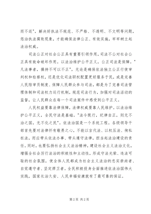 学习党的十八届四中全会精神依法治国心得体会 (5).docx